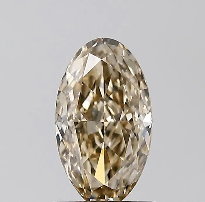 0.97ct Oval Natural Diamond (Colour Fancy Light Yellowish Brown, Clarity VS2, GIA Certified)