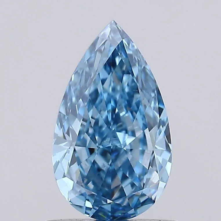 1.00ct Pear Lab Grown Diamond (Colour Fancy Vivid Blue, Clarity VS1, IGI Certified)